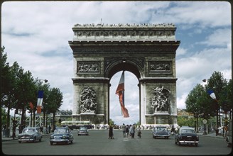 Arc de Triomphe with French Flag, Paris, France, 1961