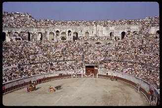 Bullfight and Arena, Nimes, France, 1961