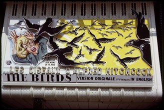 Marquee for the Film, "The Birds", Champs-Elysees, Paris, France, 1963