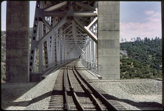 Train Track Below Elevated Train Track, California, USA, 1964