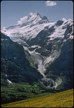 Schreckhorn Peak and Glacier, Grindelwald, Switzerland, 1964