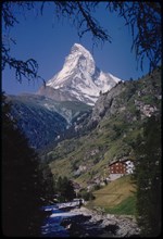Matterhorn Mountain and Valley, Zermatt, Switzerland, 1964