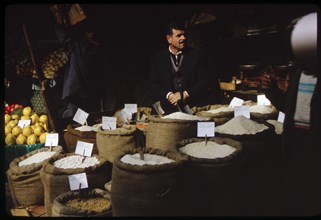 Spice Vendor at Bazaar, Istanbul, Turkey, 1963