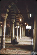 Man Praying in Blue Mosque, Istanbul, Turkey, 1963