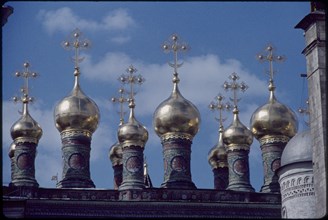 Gilded Onion Domes, Kremlin, Moscow, U.S.S.R., 1958