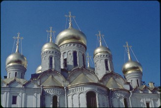 Gilded Onion Domes, Cathedral of the Annunciation, Moscow, U.S.S.R., 1958