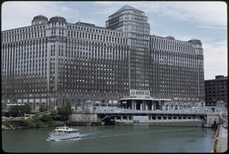 Merchandise Mart and Chicago River, Chicago, Illinois, USA, 1972