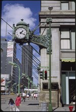 Clock, Marshall Field & Co. Department Store, Washington and State Streets, Chicago, Illinois, USA, 1972