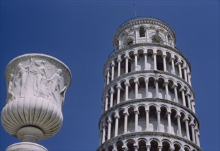 Tower of Pisa against Blue Sky, Low Angle View, Pisa, Italy, 1961