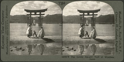 The Lovely Sea-Girt Torii of Miyajima, Japan (Gateway to the Shinto Temple of Miyajima, Japan), Stereo Card, Keystone View Company, early 1900's