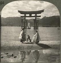 The Lovely Sea-Girt Torii of Miyajima, Japan (Gateway to the Shinto Temple of Miyajima, Japan), Single Image of Stereo Card, Keystone View Company, early 1900's