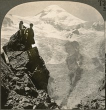 Magnificent Heights of Mount Kasbek (16,545 ft.), Caucasus Mountains, Russia, Single Image of Stereo Card, Keystone View Company, early 1900's