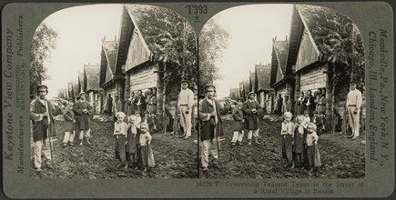 Interesting Peasant Types in the Street of a Rural Village in Russia, Stereo Card, Keystone View Company, early 1900's
