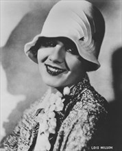 Actress Lois Wilson, Head and Shoulders Publicity Portrait wearing Cloche Hat, 1920's
