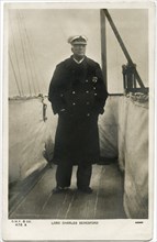 Lord Charles Beresford (1846-1919), British Admiral and Member of Parliament, Full-Length Portrait on Ship, early 1900's