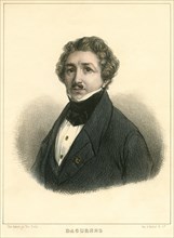 Louis Jacques Mandé Daguerre (1787-1851), French Artist and Photographer, Recognized for his invention of the Daguerreotype Process of Photography, Chez Aubert gal Vere Dodat, Imp d'Aubert & Cie., Gal...