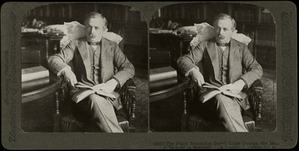 David Lloyd George (1863-1945), British Statesman and Prime Minister, Seated Portrait, Stereo Card, Underwood & Underwood, 1918