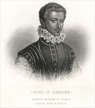 Henri of Lorraine, duc du Guise (1550-88), duke of Guise, Founder of Catholic League League during the French Wars of Religion, mid-Nineteenth Century Engraving