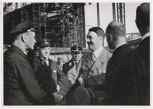 Adolf Hitler visiting the Blohm and Voss Shipyard, Hamburg, Germany, 1934