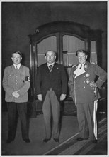 Adolf Hitler, Hungarian Prime Minister Gyula Gombos and Hermann Goering at Reception, Full-Length Portrait, Berlin, Germany, 1935