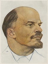 Vladimir Ilyich Lenin (1870-1924), Russian Revolutionary and Premier of the Soviet Union 1922-24, Portrait by Nickolay Andreyev, 1920