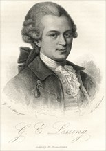 Gotthold Ephraim Lessing (1729-81), German Writer, Philosopher, Dramatist, Publicist and Art Critic, Engraving, 1873