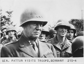 U.S. General George Patton visiting Troops, Germany, 1945