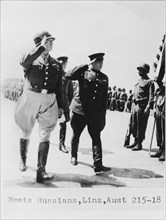 U.S. General George Patton meeting Russian Troops, Linz, Austria, 1944
