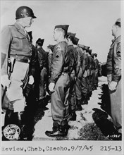 U.S. General George Patton Reviewing Troops, Cheb, Czechoslovakia, September 7, 1945
