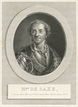 Maurice de Saxe, or Count of Saxony, (1696-1750), German Soldier and Marshal General of France, Engraving