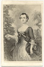 Martha Washington (1731-1802), Wife of First U.S. President George Washington, Young Adult Portrait, Illustration