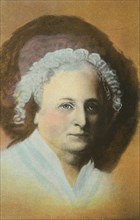 Martha Washington (1731-1802), Wife of First U.S. President George Washington, Head and Shoulders Portrait, Painting by Gilbert Stuart, 1796