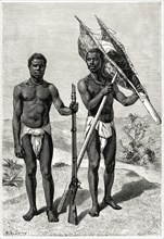 Hunters of the Kroomen Tribe, Liberia, Illustration by Sirouy/Hilldibrand, Harper's Monthly Magazine, 1879