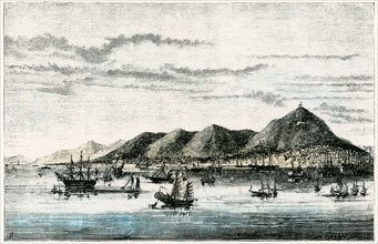 Hong Kong, Illustration, Hand-Colored by Arthur B. Brown, Harper's Monthly Magazine, 1873