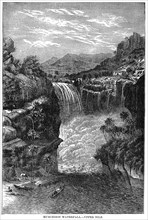 Murchison Waterfall Upper Nile, Egypt, Illustration, Cyclopaedia of Universal History, Volume 1, The Ancient World, by John Clark Ridpath, the Jones Brothers Publishing Company, 1885