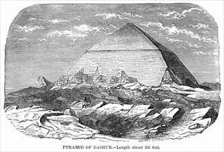 Dashur Pyramid, Illustration, Cyclopaedia of Universal History, Volume 1, The Ancient World, by John Clark Ridpath, the Jones Brothers Publishing Company, 1885