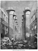 Hall of Columns, El-Karnak, Egypt, Illustration, Cyclopaedia of Universal History, Volume 1, The Ancient World, by John Clark Ridpath, the Jones Brothers Publishing Company, 1885