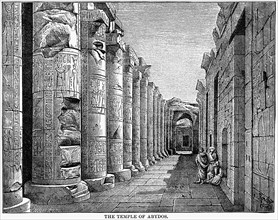 Temple of Abydos, Egypt, Illustration, Cyclopaedia of Universal History, Volume 1, The Ancient World, by John Clark Ridpath, the Jones Brothers Publishing Company, 1885