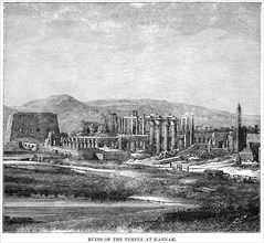 Ruins of the Temple at Karnak, Illustration, Cyclopaedia of Universal History, Volume 1, The Ancient World, by John Clark Ridpath, the Jones Brothers Publishing Company, 1885