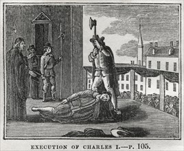 Execution of Charles I, 1649, Illustration from the Book, Historical Cabinet, L.H. Young Publisher, New Haven, 1834