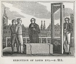 Execution of Louis XVI, Illustration from the Book, Historical Cabinet, L.H. Young Publisher, New Haven, 1834