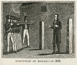 Execution of Murat, Illustration from the Book, Historical Cabinet, L.H. Young Publisher, New Haven, 1834
