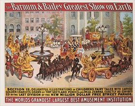 The Barnum & Bailey Greatest Show on Earth, Section 12, Delightful Illustrations of Children's Fairy Tales, The World's Grandest, Largest, Best Amusement Institution, Circus Poster, Lithograph, 1890's