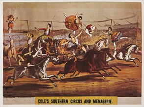 Cole's Southern Circus and Menagerie, Circus Poster, Lithograph, 1882