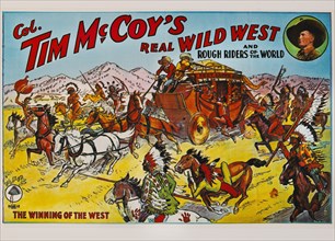 Col. Tim McCoy's Real Wild West and Rough Riders of the World, The Winning of the West, Poster, Lithograph, 1938