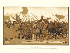 Alexander the Great versus Darius III of Persia during Battle of Issus, Tile Mosaic discovered from the ruins of Pompeii, National Museum of Naples, Strasbourg, 1909