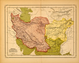 Persia, Afghanistan, Beluchistan, Map, early 1900's
