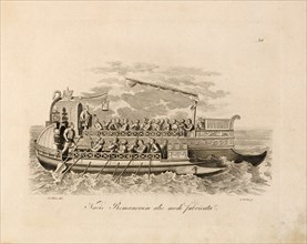 Roman Military Ship, Engraving, A. Friese, 1819
