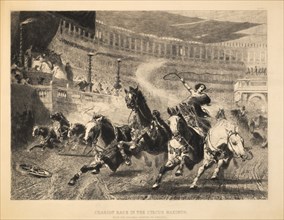 Chariot Race in the Circus Maximus, Engraving from the Original Painting by A. Wagner, Plate 1