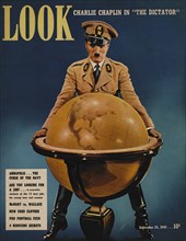 Actor Charlie Chaplin, as Adenoid Hynkel in "The Dictator", Look Magazine Cover, September 24, 1940